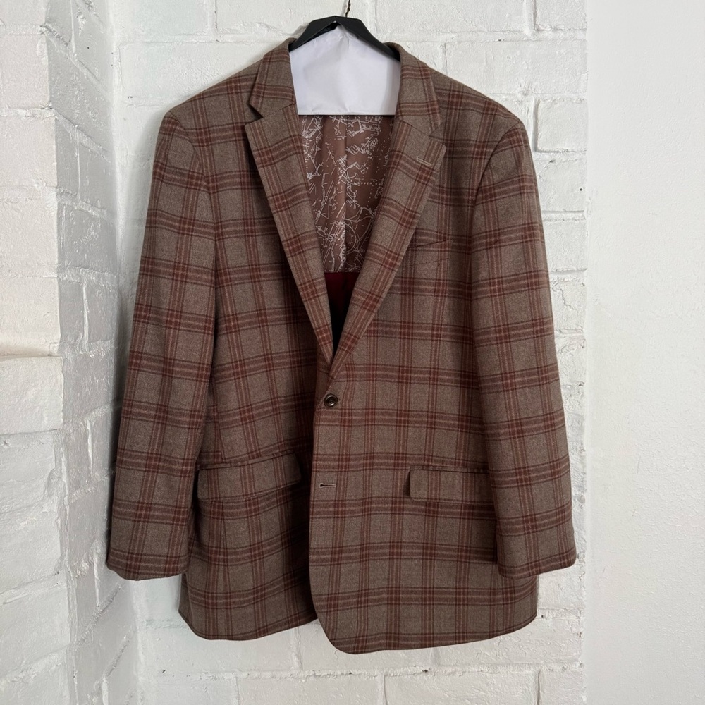 Nautica Modern Fit Men’s Plaid Sport Coat Blazer – Size L 50 $45